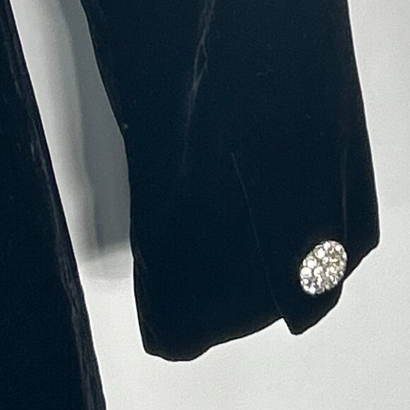 Vintage Carlye SZ12 Black Velveteen Fur Trim Dress 60's Old Hollywood Glam 50's - Picture 5 of 9